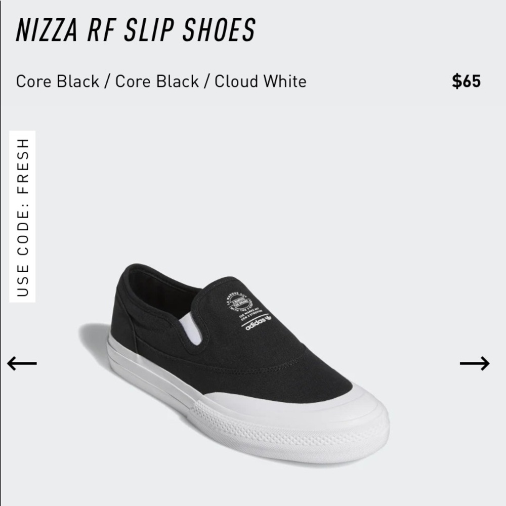 Adidas Niza Slip On Shoe , Men’s Size 9 NWT in box